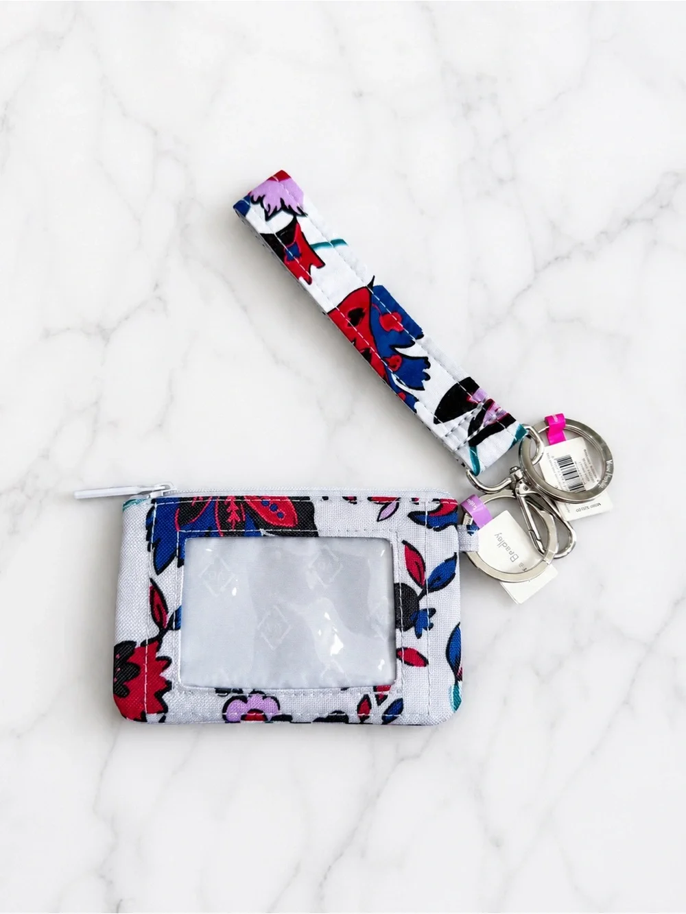 NWT Vera Bradley Vineyard Floral Lighten Up Zip ID Case & Wristlet Keychain Set